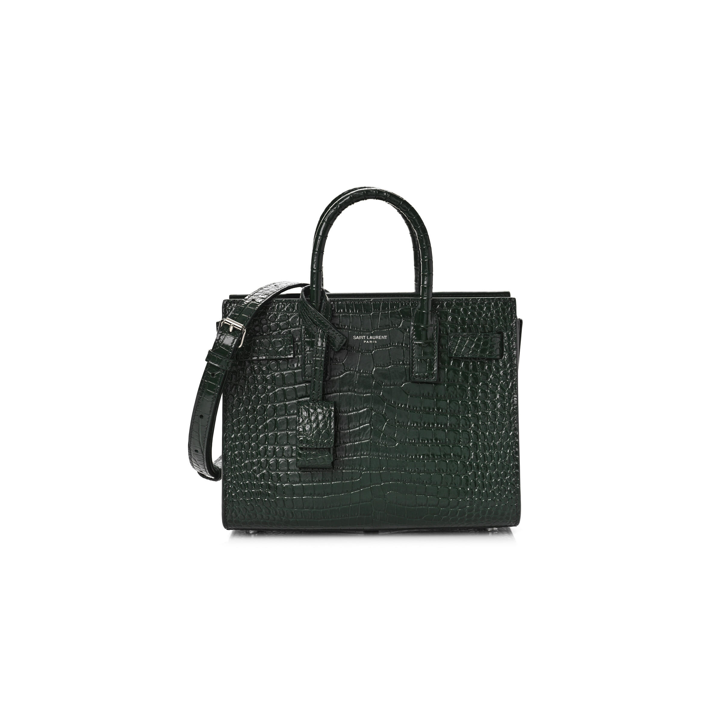 Y51 SAC DE JOUR CROC EMBOSSED DARK GREEN 1256125 (26*20.5*12.5cm) Master Quality